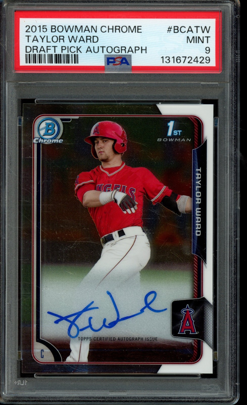 2015 Bowman Chrome Taylor Ward 1st Draft Auto #BCA-TW PSA 9