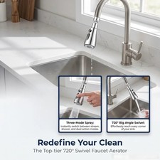 Brushed Nickel Kitchen Faucet Sink Mixer Faucet Pull Down Sprayer Single Handle