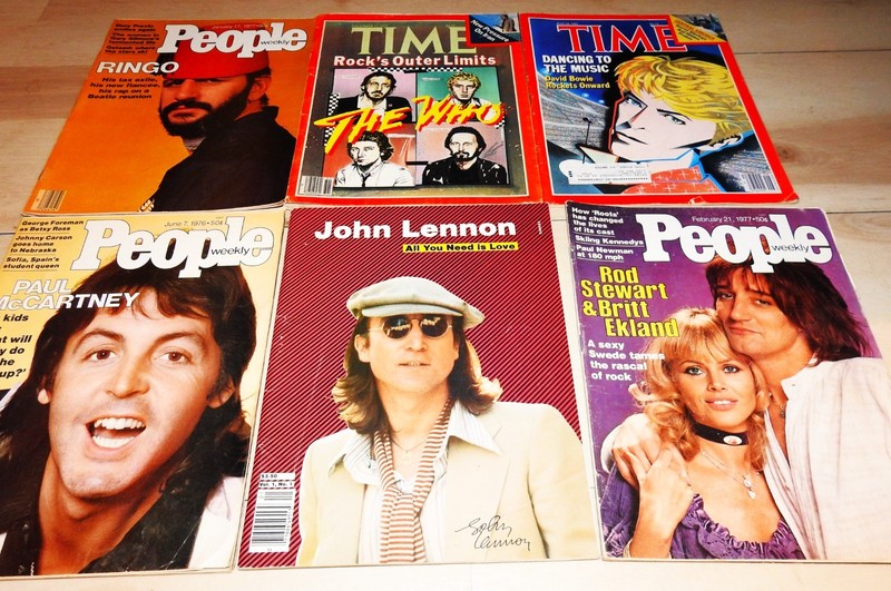 TIME, PEOPLE, PARADE and John Lennon magazines featuring Classic ROCK ICONS