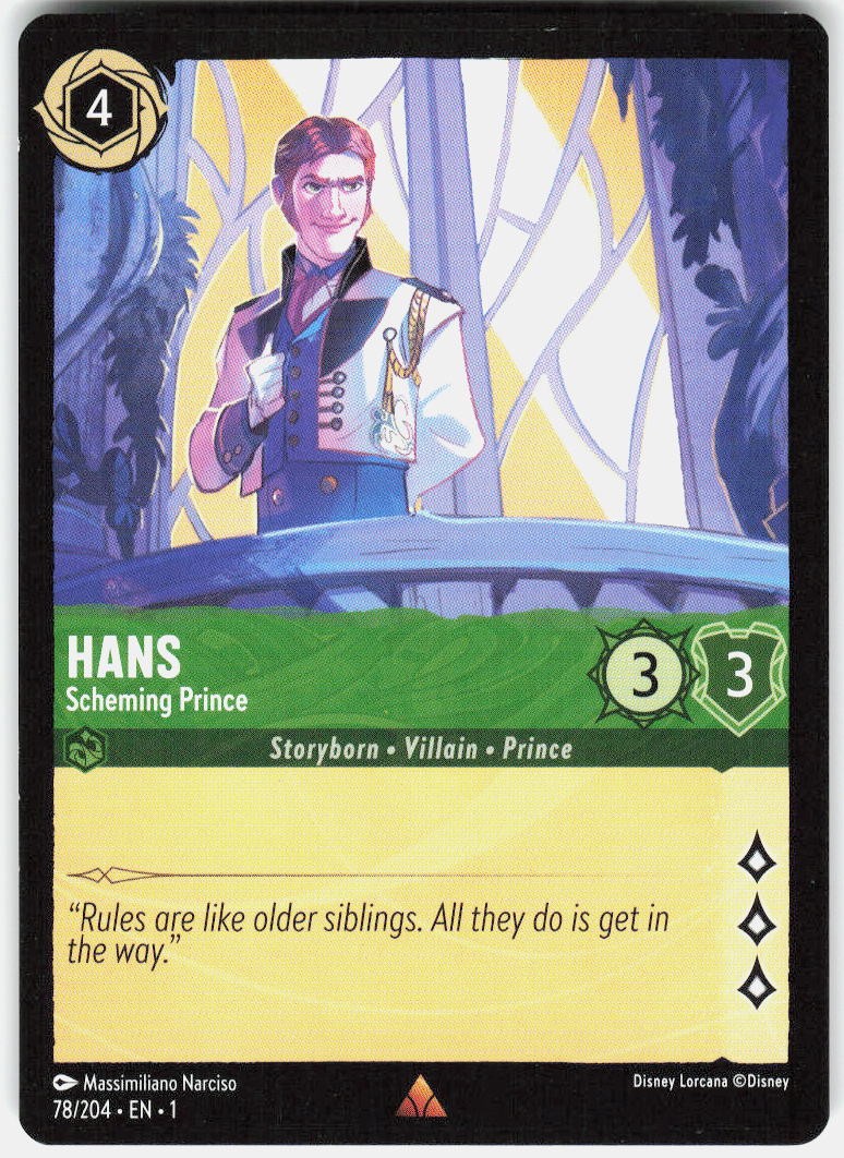 Hans - Scheming Prince 78/204 Rare The First Chapter Lorcana NM/M