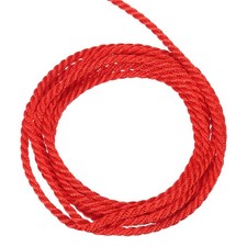 Twisted Cord Trim, 5 Yard 2.5mm 3-Ply Twine Braided Rope, Bright Red