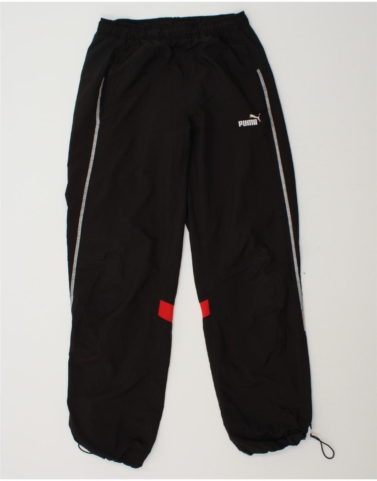 PUMA Mens Graphic Tracksuit Trousers Joggers Small Black Colourblock AE16