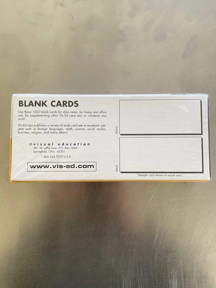 NEW Vis-Ed Visual Education Cards Academic Study Card Set 1000 Blank Cards OEM - Image 2 of 4