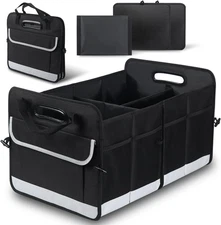 Car Trunk Organizer, 72L Large Capacity Waterproof Auto Storage with Black 
