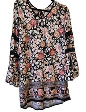 Dress Size Small Xhilaration Womens Floral Bell Sleeve Fall Rustic Prarie 