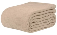 Linteum Textile Hospital Thermal SNAGLESS Spread Blanket, 100% Cotton (74x100...