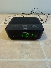 Philips AJ3116m/37 Clock Radio Dual Alarm AM-FM Black Tested Works Well