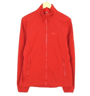 JACK WOLFSKIN Men's Softshell Jacket Size M Full Zip Red Pockets Flex Shield