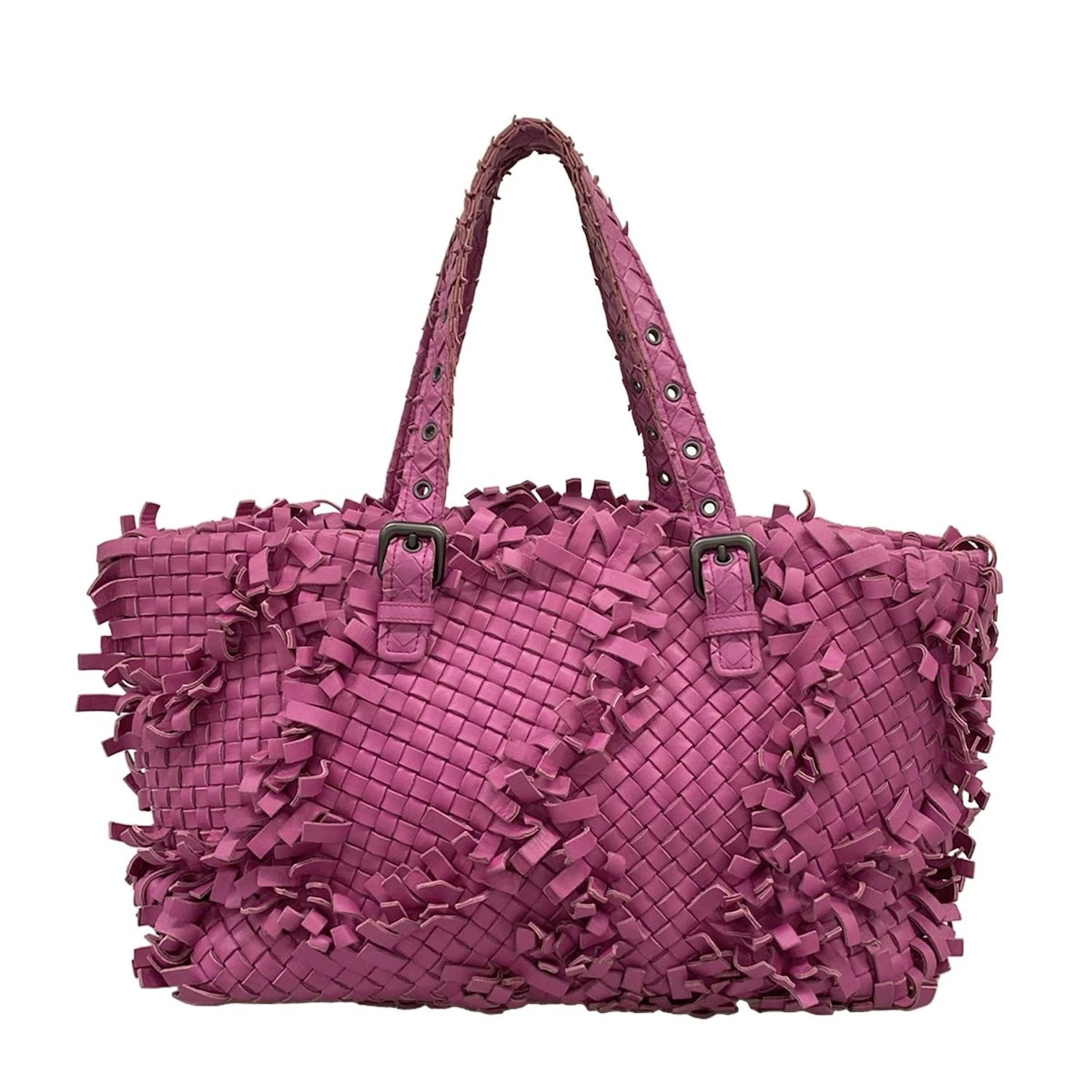 BOTTEGA VENETA Patchwork Intrecciato Lido Bag 278480 Pink Leather
