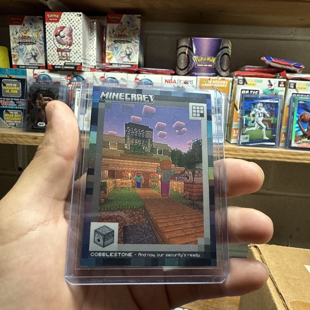 minecraft cards rare Minecraft Trading Cards 2025 Panini Minecraft - Chicken Jockey Cobblestone - Swamp Biome Diamond /10 - Kai Color Blast Case Hit SSP - Aquatic Update Milestone SSP