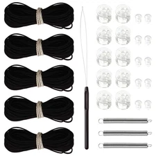 RV Pleated Shade Repair Kit with Wire Restring Tool, Camper Window Shades Bli...
