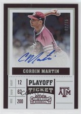 2017 Panini Elite Extra Edition Playoff Ticket 2/15 Corbin Martin Auto 0l2