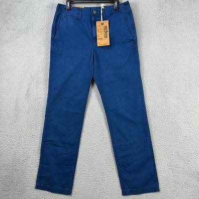 Urban Pipeline Mens Khaki Pants 32X32 Blue Flat Front Straight Casual Cotton NEW