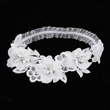 Giarrettiera da sposa con motivo floreale, perle e strass, fascia per gamba