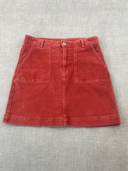 The 1964 Denim Company Corduroy Mini Skirt Rust Carpenter Utility Pockets Sz 10