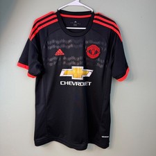 Adidas Manchester United Away Jersey Black Red Mens Large BS1217