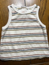 Quincy Mae Striped Terry Tank Top Boys Shirt Size 6-12 Months