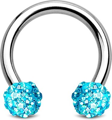 Hufeisen Piercing Chirurgenstahl 316l Septum Ring Ferido Stein Kristal Kugel 1,2