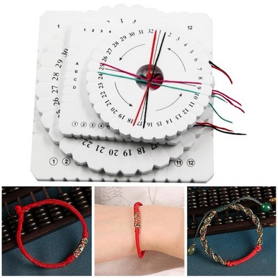 Kumihimo Beading Cord Disc Square Round 4Pcs Handmade DIY Fine Thread Wirebeaded