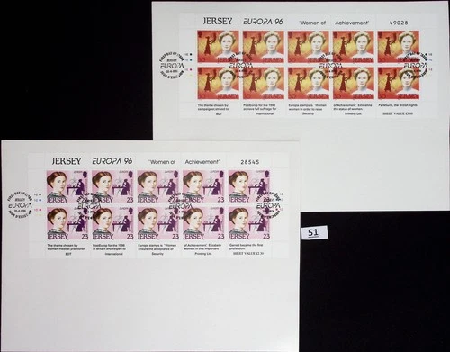 / JERSEY 1996 - CEPT - 2 FDC - FAMOUS PEOPLE