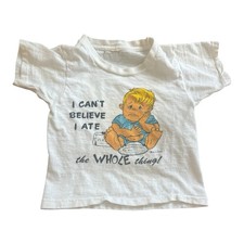 Vintage 60s 70s Kids T Shirt I Can  t Believe I Ate Whole Thing Allison Cartoon