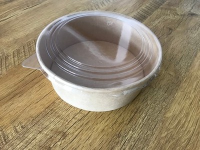 Enpack Salatschalen Mit Deckel 1300 Ml – 50 Stück, Braune Einweg-Pappschüsseln To Go, Biologisch Abbaubar, Für Salate, Bowls, Suppen & Snacks
