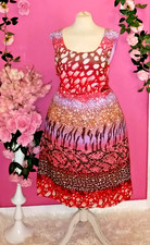 WOMEN PLUS SIZE RED FLORAL SQUARE NECK SLEEVELESS LINED MIDI DRESS ( SIZE 3XL )