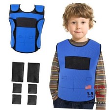 Weighted Vest for Kids with Sensory Needs Ages 5-7 , Compression Medium Blue