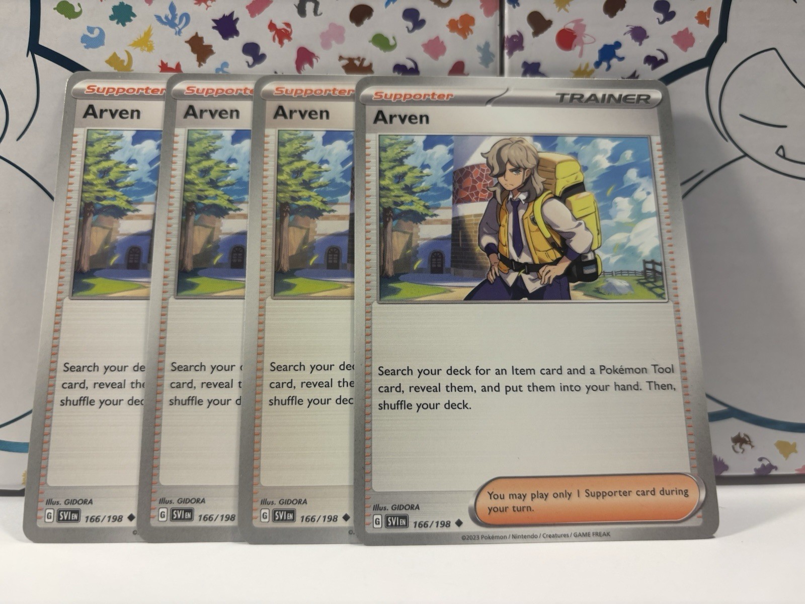 4x Arven (Playset) 166/198 - NM Condition - Non Holo