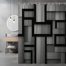 Modern Black and Grey Shower Curtain for Stylish Bathroom Decor