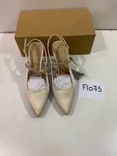 KALEIDOSCOPE Champagne Diamante Sling Back Court Shoes   UK 8       (F1075)