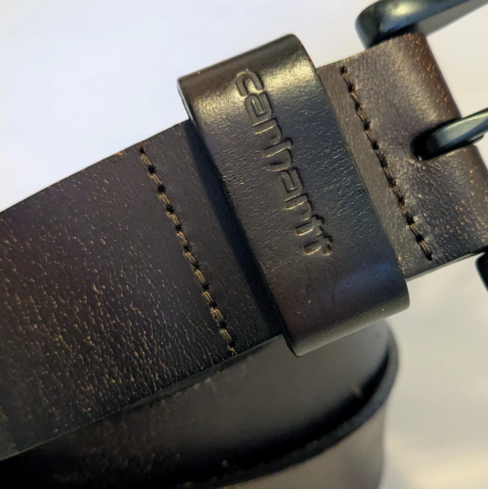 CARHARTT Yunque Marrón Pulido Cuero Genuino Caja Hebilla Cinturón Para Hombres 44 2XL como está Foto 4 de 4