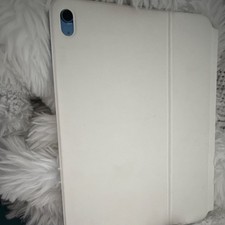 iPad Gen 10 with White Synthetic Leather Keyboard Folio Case