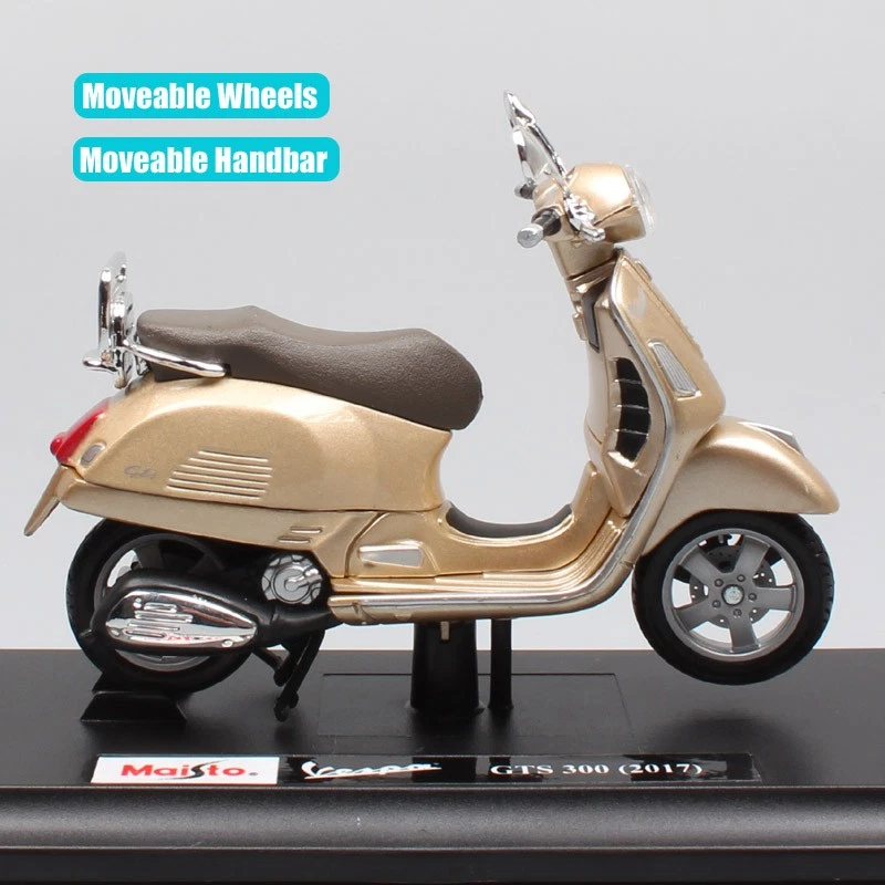 Maisto 1/18 Scale Vespa GTS300 2017 Scooter Motorcycle Bike Diecast Model Gold - Image 3 of 4