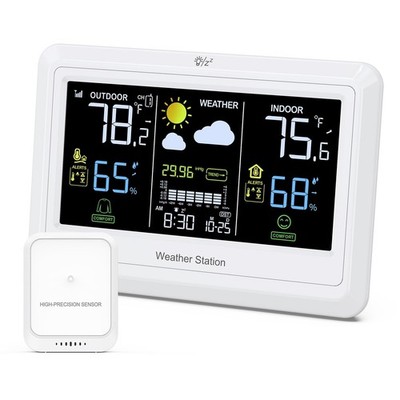 KeeKit Wireless Weather Station, Indoor Outdoor Thermometer with HD VA Displa...