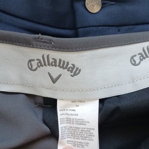 Callaway Golf Shorts ⛳ Mens 34 Blue Performance Stretch Lightweight Flat Front - Picture 12 of 12