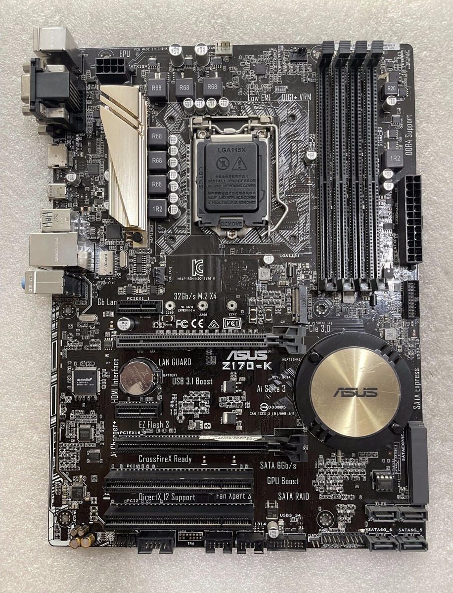 ASUS Z170-K Motherboard Chipset Intel Z170 LGA1151 DDR4 DVI HDMI