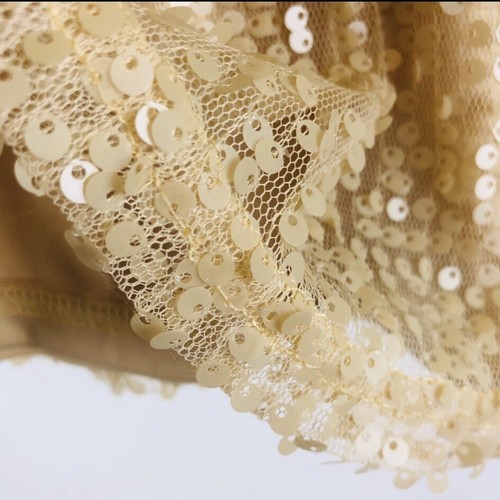 Sequined Mini Skirt Womens Large Beige Sparkle Dressy Stretch Forever 21 XXI - Picture 4 of 6