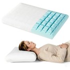 Set of 2 Gel Memory Foam Pillow 3D Cutting Air Flow Cooling Pillows with Pillowc