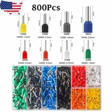 800PCS Connectors Cord Wire Crimp Cable Pin End Bootlace Ferrule Terminals