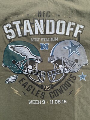 Philadelphia Eagles vs Dallas Cowboys Stand Off Week 9 2015 T Shirt Size Large