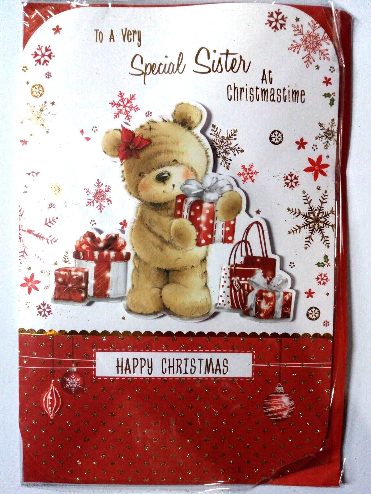 To A Very Special Sister at Christmastime Christmas Greetings Card 6x9 (X53)