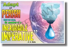 Adapt or Perish - Ice - New Classroom Motivational Quote Poster cm980 