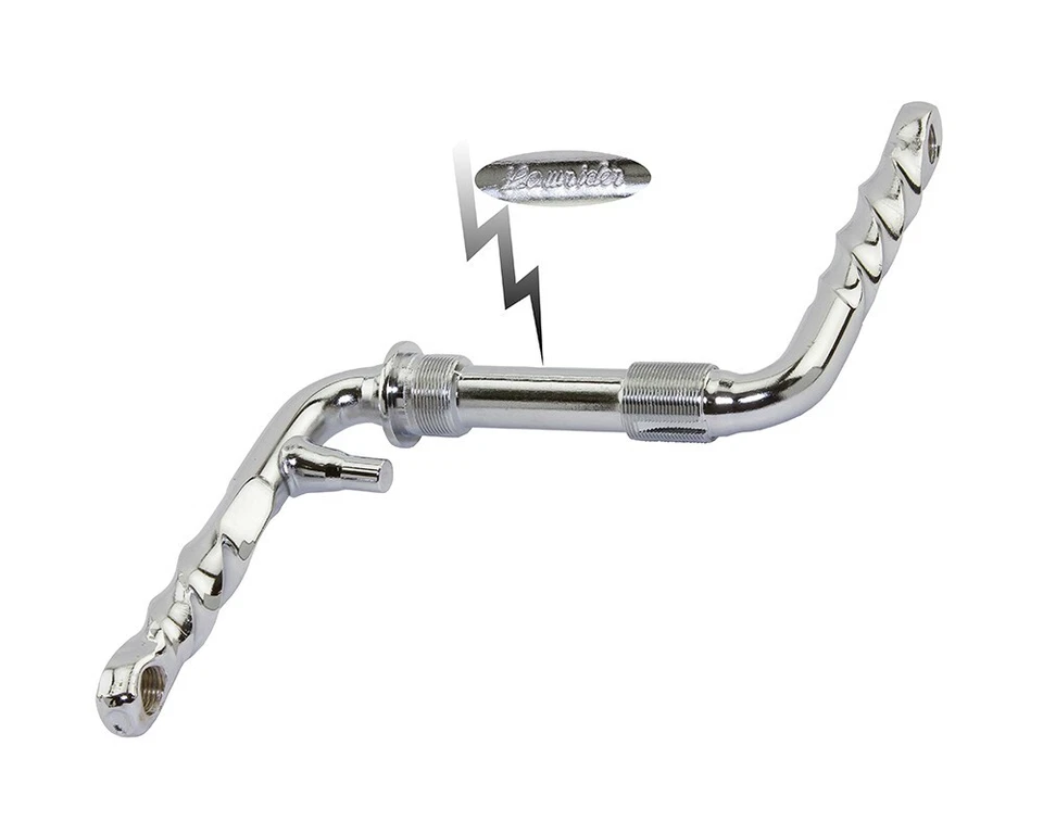 Bicycle F&R Original Lowrider W LOGO One Piece Crank 4-1/2" Twisted Chrome