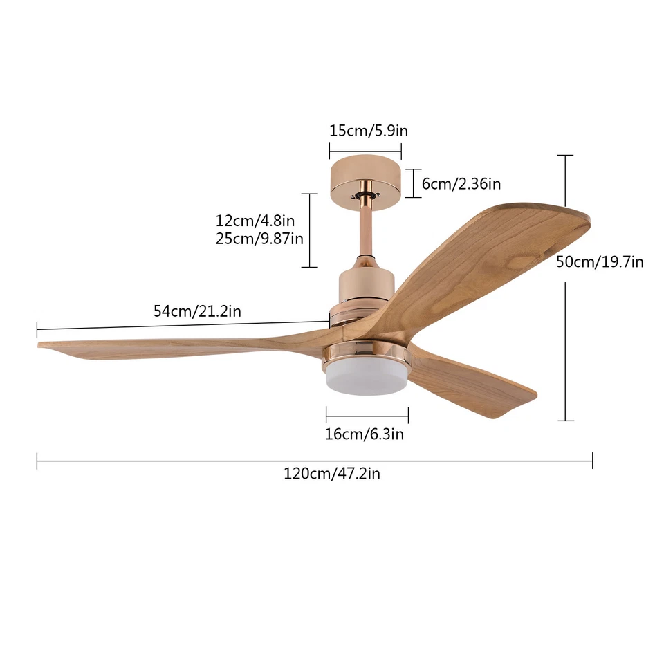 48" Outdoor Ceiling Fan Light With Remote Control 6 Speed Led Chandelier Lamp - Image 4 of 4