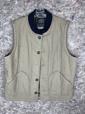 Pendleton Vest Men  s XL Khaki Beige Southwest Wool Lining Button Up
