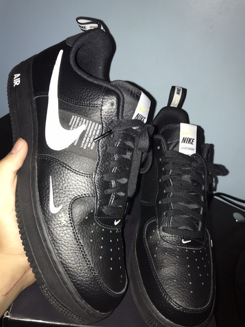 Nike Air Force 1 '07 LV8 Utility 'Overbranding' Black White AJ7747-001