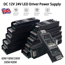 LED Power Supply Transformer 240V to DC 12V 24V 60W-400W AC/DC Driver LED Strip