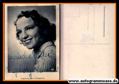 Autograph Actor | Ingeborg Von Kusserow | 1930s (Portrait B&W) Tobis