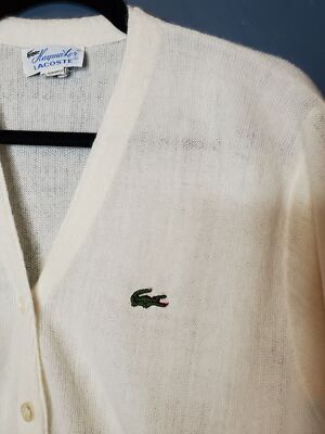 1960's Haymaker Lacoste 38 Ivory button long sleeve Cardigan | eBay